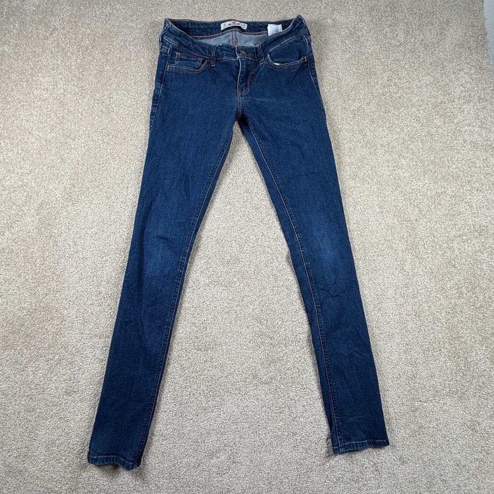 Hollister Low Rise Skinny Jeans Dark Wash Blue Denim 3R W26 L31 Seagull Pocket